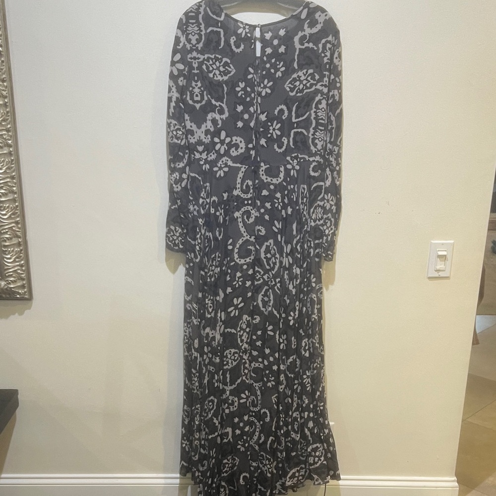 NEW Free People First Kiss Maxi Dress Size Large Gray Shark Combo Boho - Picture 11 of 11